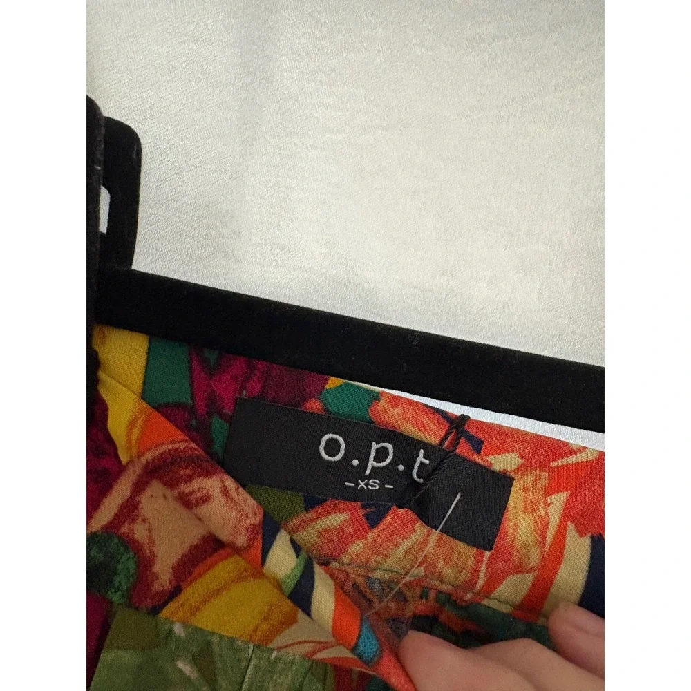 O.P.T NEW Tropical 2 piece Set Midi Skirt Halter Top Size XS
